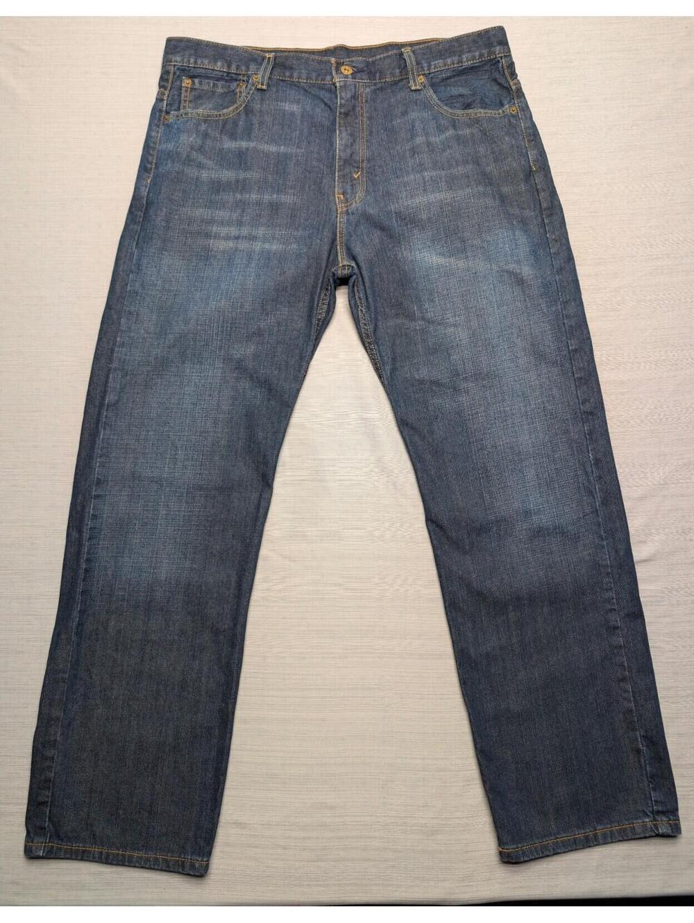 Levi's 569 Loose Fit Straight Blue Dark Wash Denim Jeans 36x32